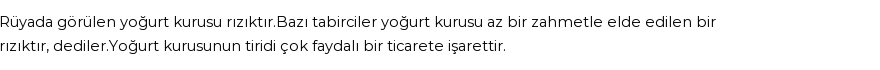 Molla Cami'ye Göre Rüyada Yoğurt Kurusu Görmek