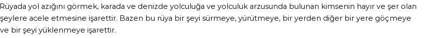 Molla Cami'ye Göre Rüyada Yol Azığı Yiyecek Görmek