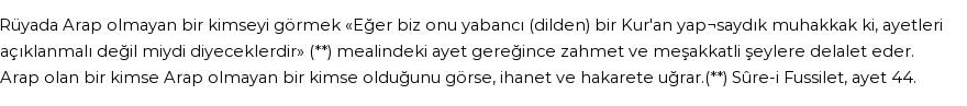 Nablusi'ye Göre Rüyada Arap Olmayan Kimse Görmek