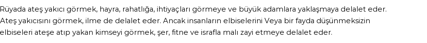 Nablusi'ye Göre Rüyada Ateş Yakıcı Görmek