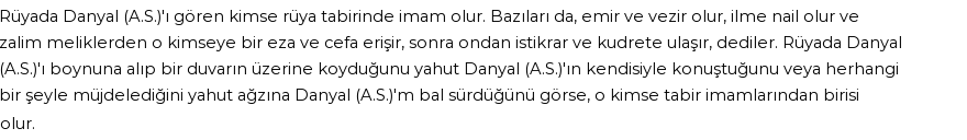 Nablusi'ye Göre Rüyada Danyal (a.s.) Görmek