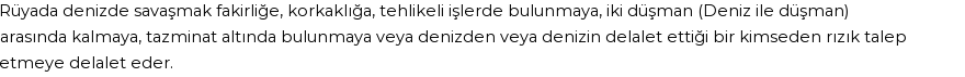 Nablusi'ye Göre Rüyada Denizde Savaşmak Görmek