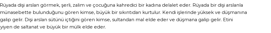 Nablusi'ye Göre Rüyada Dişi Arslan Görmek