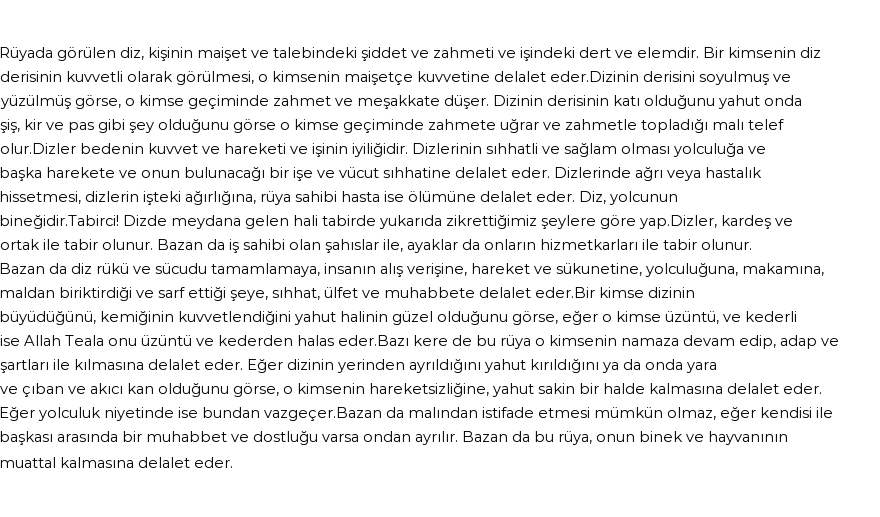 Nablusi'ye Göre Rüyada Dizler Görmek