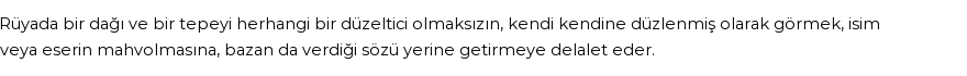 Nablusi'ye Göre Rüyada Düzlenmiş Yer Görmek