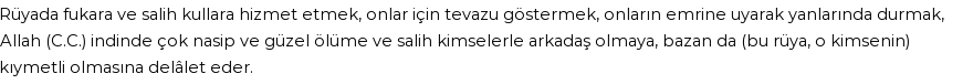 Nablusi'ye Göre Rüyada Fakire Hizmet Etmek Görmek