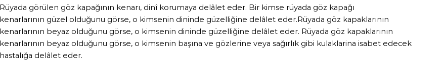 Nablusi'ye Göre Rüyada Göz Kapağı Kenarı Görmek