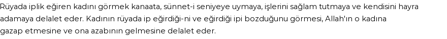 Nablusi'ye Göre Rüyada İplik Eğiren Görmek