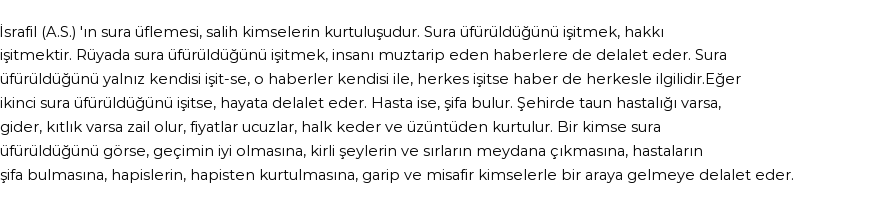 Nablusi'ye Göre Rüyada İsrafil (a.s.)`ın Suru Görmek