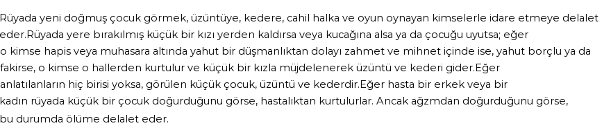 Nablusi'ye Göre Rüyada Yeni Doğan Bebek Görmek