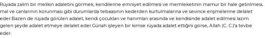 Nablusi'ye Göre Rüyada Zalim Bir Melikin Adalet Yapması Görmek