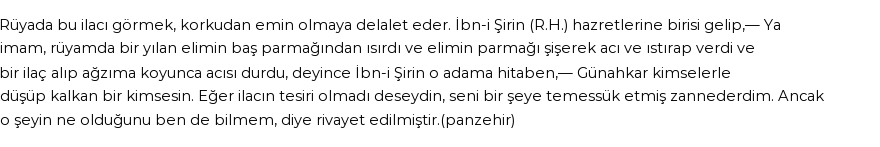 Nablusi'ye Göre Rüyada Zehiri Gideren İlaç Görmek