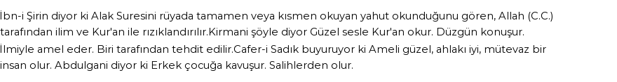 Seyyid Süleyman'a Göre Rüyada Alak Suresi Görmek