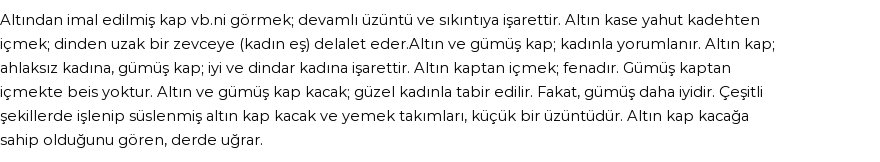 Seyyid Süleyman'a Göre Rüyada Altın Kap Görmek