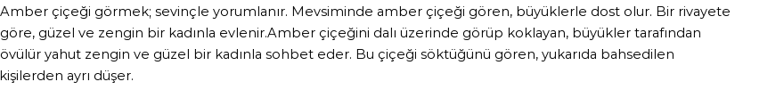 Seyyid Süleyman'a Göre Rüyada Amber Çiçeği Görmek