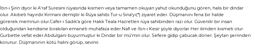 Seyyid Süleyman'a Göre Rüyada Araf Suresi Görmek