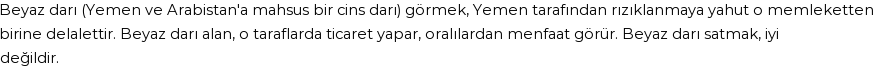 Seyyid Süleyman'a Göre Rüyada Beyaz Darı Görmek