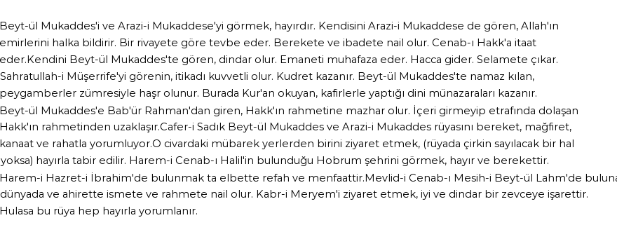Seyyid Süleyman'a Göre Rüyada Beyt-ül Mukaddes Görmek