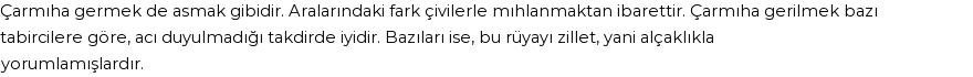 Seyyid Süleyman'a Göre Rüyada Çarmıha Germek Görmek