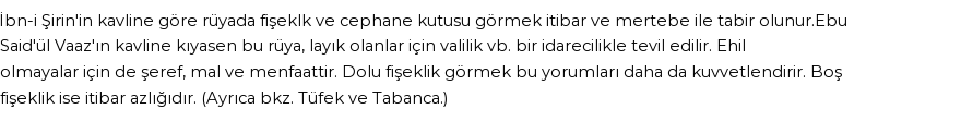 Seyyid Süleyman'a Göre Rüyada Cephane Kutusu Görmek