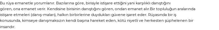 Seyyid Süleyman'a Göre Rüyada Danışmak Görmek