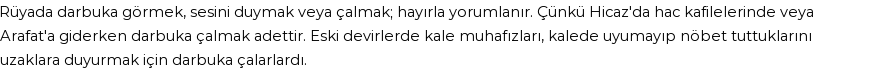 Seyyid Süleyman'a Göre Rüyada Darbuka Çalmak Görmek