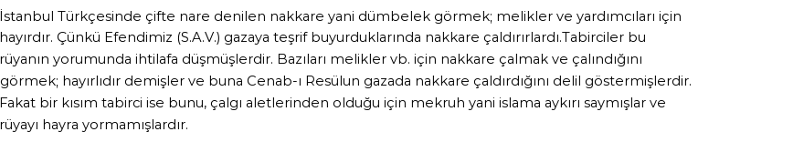 Seyyid Süleyman'a Göre Rüyada Dümbelek Görmek