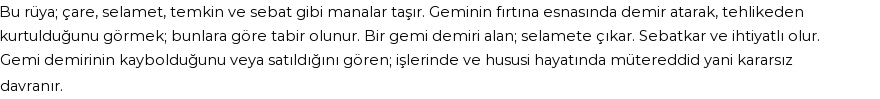 Seyyid Süleyman'a Göre Rüyada Gemi Demiri Görmek