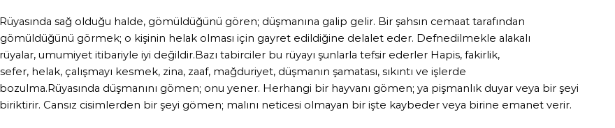 Seyyid Süleyman'a Göre Rüyada Gömülmek Görmek