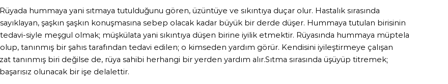 Seyyid Süleyman'a Göre Rüyada Humma Görmek