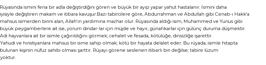 Seyyid Süleyman'a Göre Rüyada İsim Değişikliği Görmek