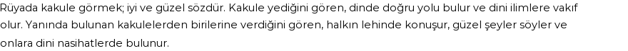 Seyyid Süleyman'a Göre Rüyada Kakule Görmek