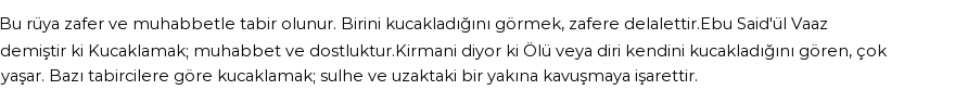 Seyyid Süleyman'a Göre Rüyada Kucaklamak Görmek