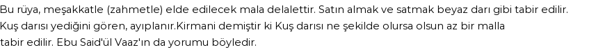 Seyyid Süleyman'a Göre Rüyada Kuş Darısı Görmek