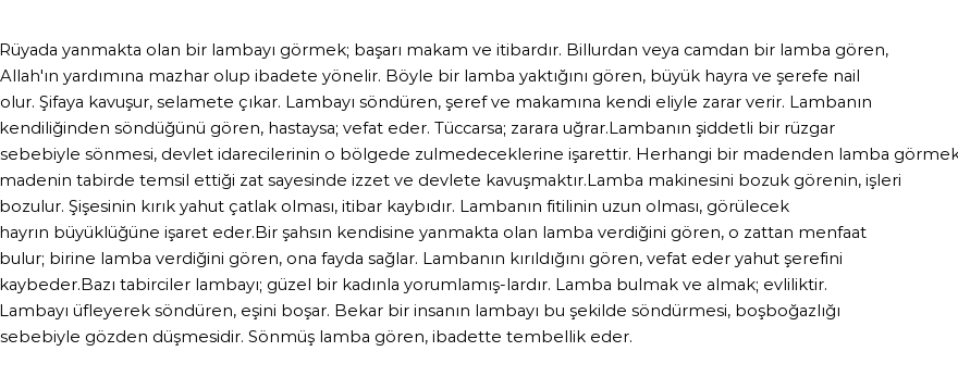 Seyyid Süleyman'a Göre Rüyada Lamba Görmek