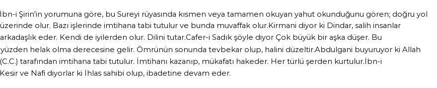 Seyyid Süleyman'a Göre Rüyada Mümtehine Suresi Görmek