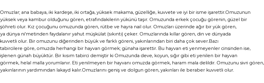 Seyyid Süleyman'a Göre Rüyada Omuzlar Görmek