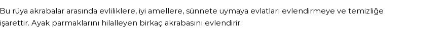 Seyyid Süleyman'a Göre Rüyada Parmakların Arasını Hilallemek Görmek