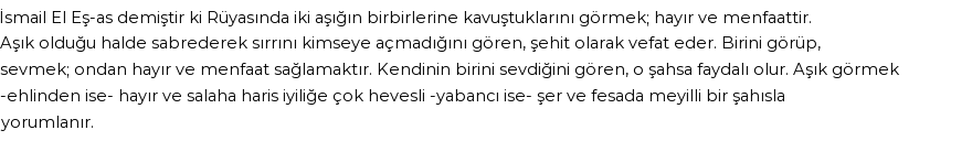 Seyyid Süleyman'a Göre Rüyada Sevmek Görmek