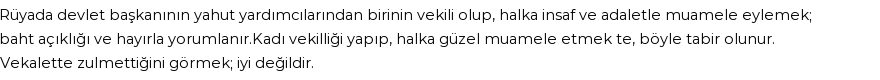 Seyyid Süleyman'a Göre Rüyada Vekillik Görmek