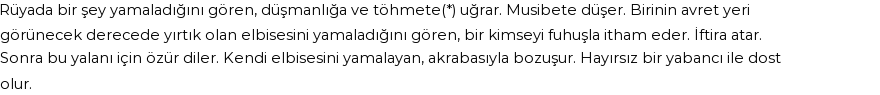 Seyyid Süleyman'a Göre Rüyada Yama Görmek