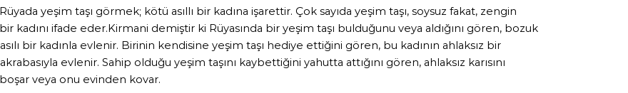 Seyyid Süleyman'a Göre Rüyada Yeşim Görmek