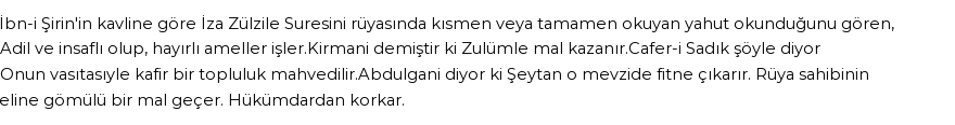 Seyyid Süleyman'a Göre Rüyada Zilzal Suresi Görmek