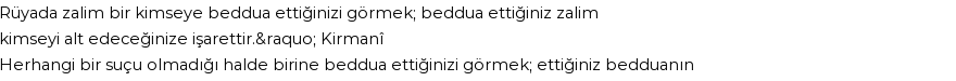 Tiflisi'ye Göre Rüyada Beddua Etmek Görmek