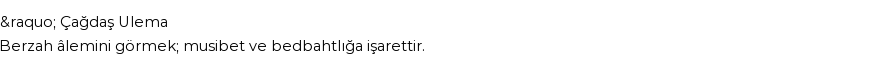 Tiflisi'ye Göre Rüyada Berzah Görmek