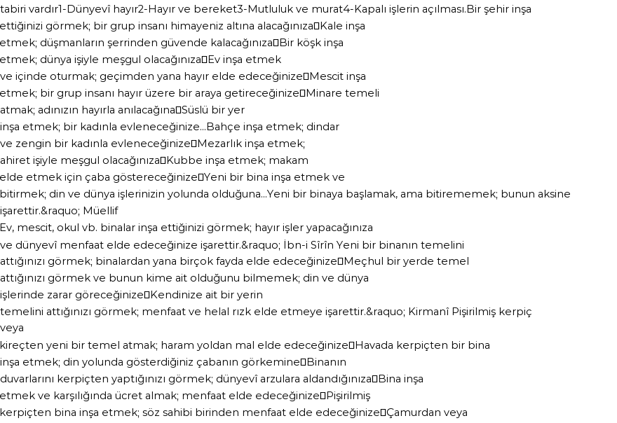 Tiflisi'ye Göre Rüyada Bina İnşa Etmek Görmek