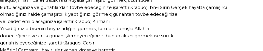 Tiflisi'ye Göre Rüyada Çamaşırcı Görmek