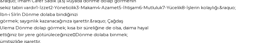 Tiflisi'ye Göre Rüyada Dönme Dolap Görmek