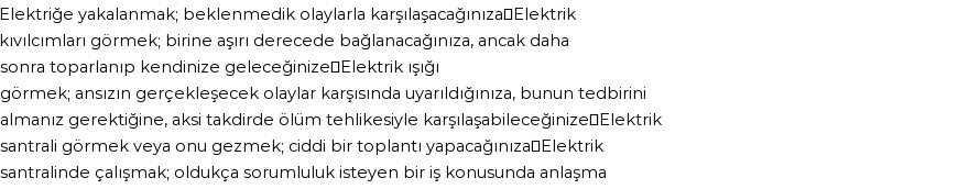 Tiflisi'ye Göre Rüyada Elektrik Akımı Görmek