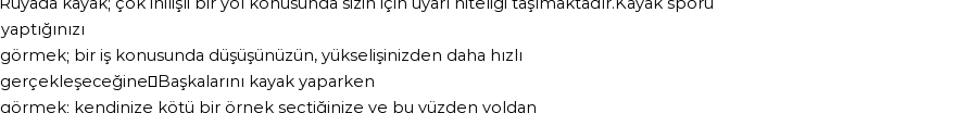 Tiflisi'ye Göre Rüyada Kayak Görmek